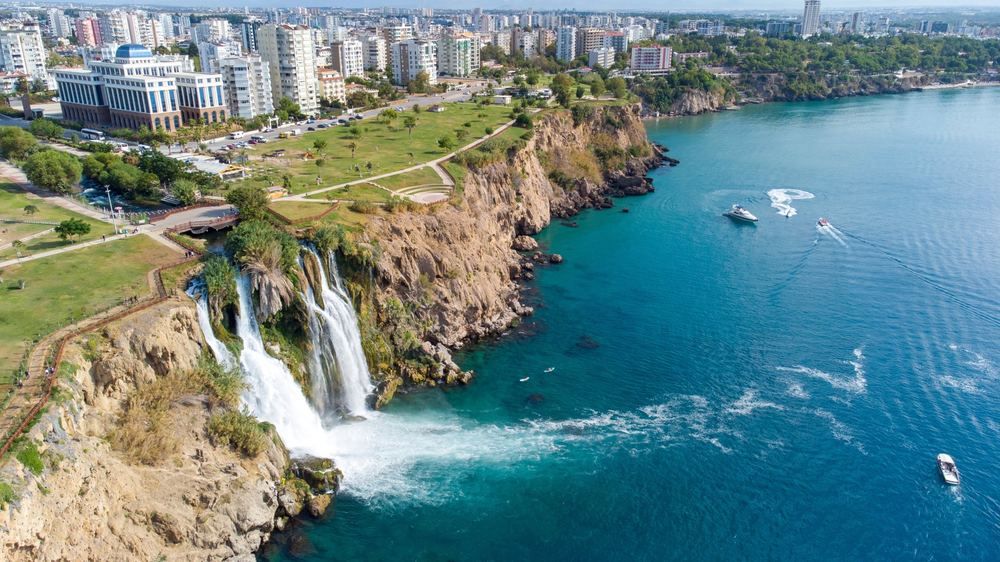 Cellulitis Treatment in Konyaalti | Online Prescription | Aerial view of the Duden Waterfalls and the Antalya coastline | E-rx.online